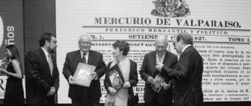 FOTO 26 Pie de foto En los 190 anos de El Mercurio de Valparaiso con el principal orador y expresidente Ricardo Lagos Angela Jeria